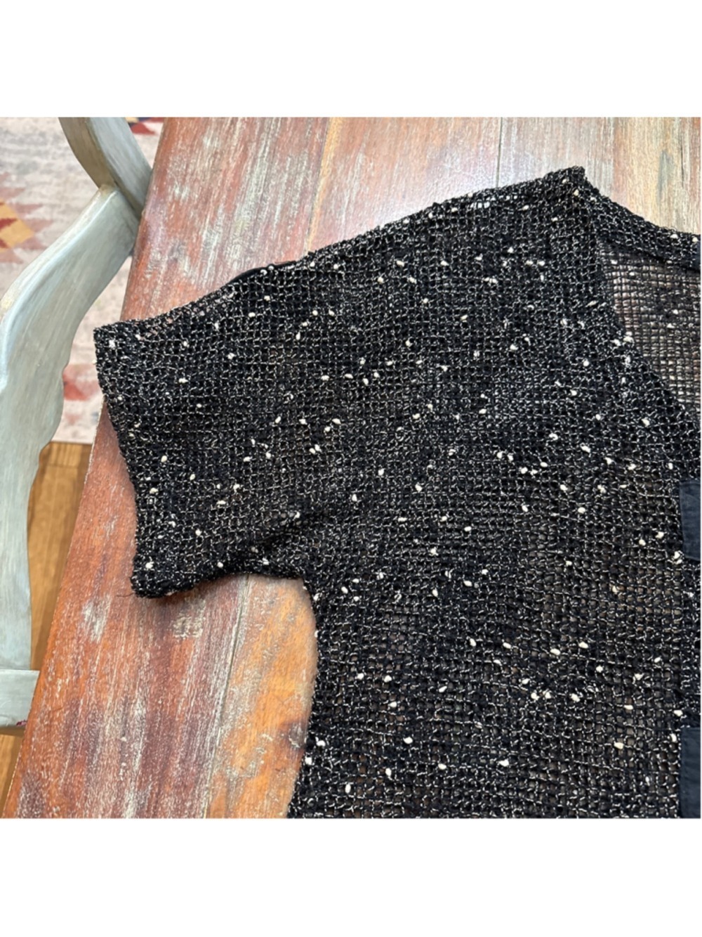 Kaktus Black Crochet Cardigan Large - Picture 3 of 14